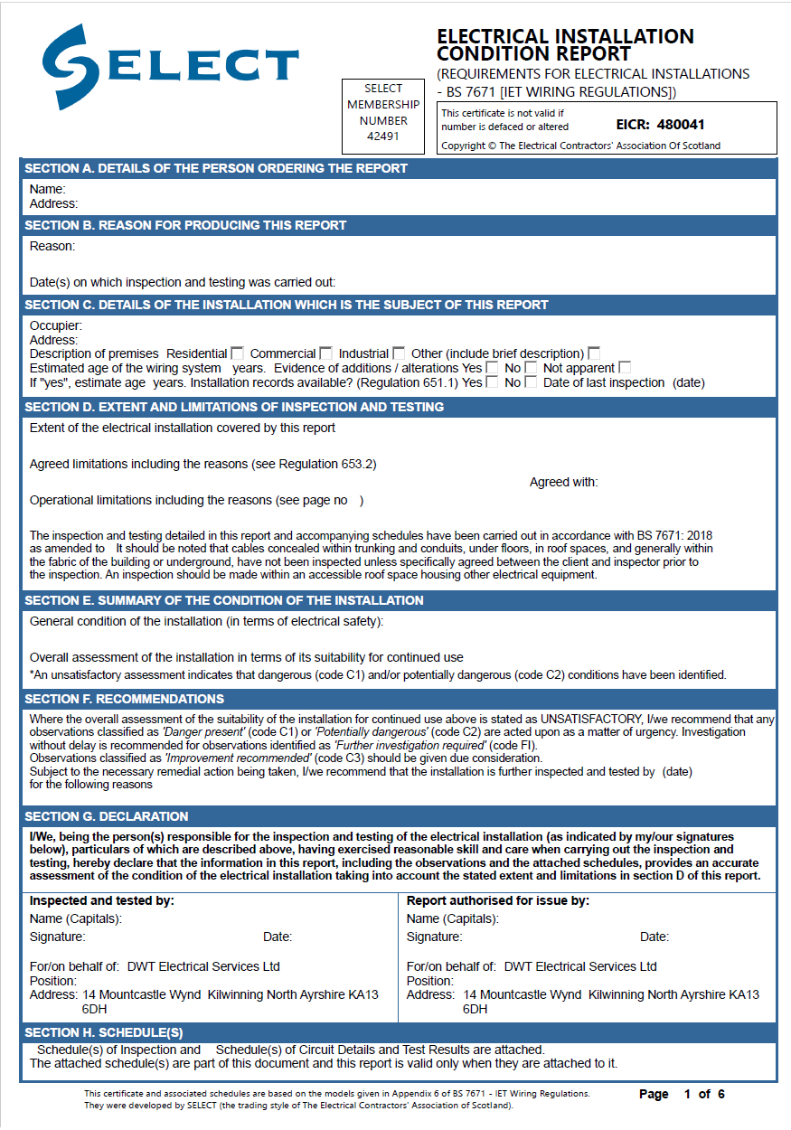 Building Certificate