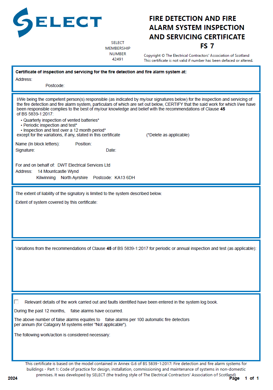 Building Certificate